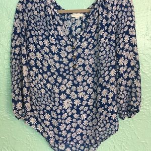 Sheer Flowing Flowered Blouse XS